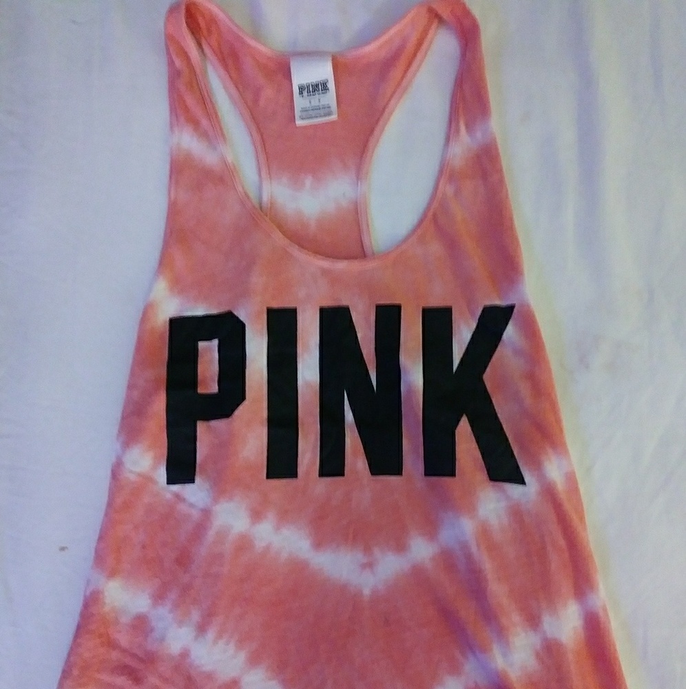 Coral tye dye Pink tank (S)